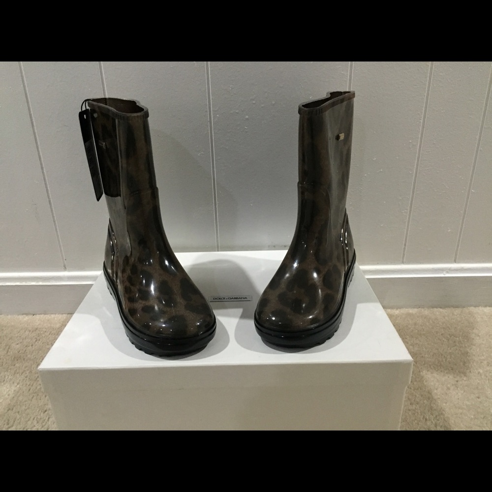 Dolce and Gabbana Leopard Print Boots Size 5